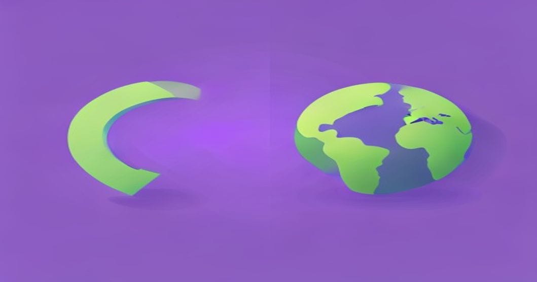 Comparatif Grammarly coche vs LanguageTool globe icônes abstract violet vert