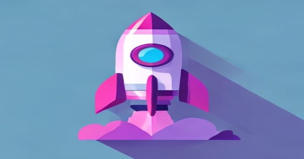 Créer app web IA 2026 icône fusée engrenage abstract violet teal