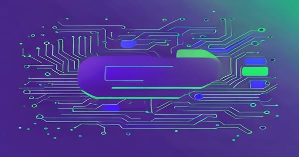 Comparatif DeepSeek circuit vs ChatGPT icônes abstract violet bleu
